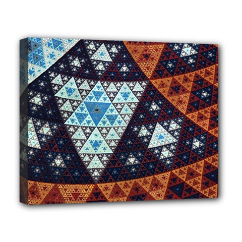 Fractal Triangle Geometric Abstract Pattern Deluxe Canvas 20  X 16  (stretched) by Cemarart