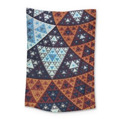 Fractal Triangle Geometric Abstract Pattern Small Tapestry by Cemarart
