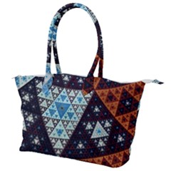 Fractal Triangle Geometric Abstract Pattern Canvas Shoulder Bag