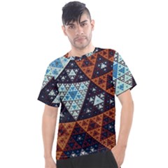 Fractal Triangle Geometric Abstract Pattern Men s Sport Top