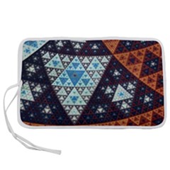 Fractal Triangle Geometric Abstract Pattern Pen Storage Case (l)