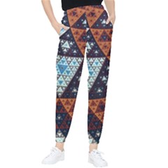 Fractal Triangle Geometric Abstract Pattern Women s Tapered Pants