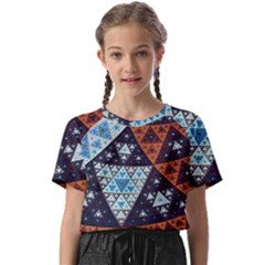Fractal Triangle Geometric Abstract Pattern Kids  Basic T-shirt