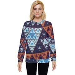 Fractal Triangle Geometric Abstract Pattern Hidden Pocket Sweatshirt