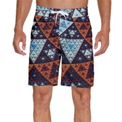 Fractal Triangle Geometric Abstract Pattern Men s Beach Shorts