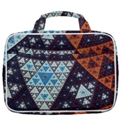 Fractal Triangle Geometric Abstract Pattern Travel Toiletry Bag With Hanging Hook