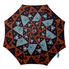Fractal Triangle Geometric Abstract Pattern Hook Handle Umbrellas (medium)
