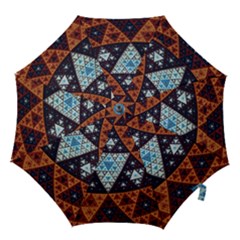 Fractal Triangle Geometric Abstract Pattern Hook Handle Umbrellas (small)