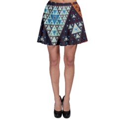 Fractal Triangle Geometric Abstract Pattern Skater Skirt