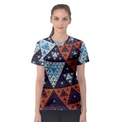 Fractal Triangle Geometric Abstract Pattern Women s Sport Mesh T-shirt