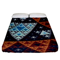 Fractal Triangle Geometric Abstract Pattern Fitted Sheet (king Size)