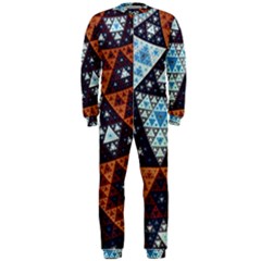 Fractal Triangle Geometric Abstract Pattern Onepiece Jumpsuit (men)