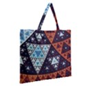 Fractal Triangle Geometric Abstract Pattern Zipper Large Tote Bag View2