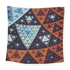 Fractal Triangle Geometric Abstract Pattern Square Tapestry (large)