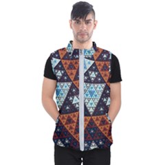 Fractal Triangle Geometric Abstract Pattern Men s Puffer Vest