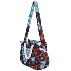 Fractal Triangle Geometric Abstract Pattern Rope Handles Shoulder Strap Bag by Cemarart