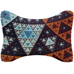 Fractal Triangle Geometric Abstract Pattern Seat Head Rest Cushion