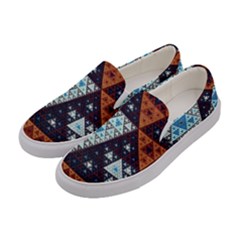 Fractal Triangle Geometric Abstract Pattern Women s Canvas Slip Ons