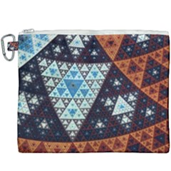 Fractal Triangle Geometric Abstract Pattern Canvas Cosmetic Bag (xxxl)