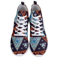Fractal Triangle Geometric Abstract Pattern Men s Lightweight High Top Sneakers