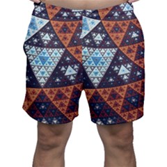 Fractal Triangle Geometric Abstract Pattern Men s Shorts