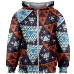 Fractal Triangle Geometric Abstract Pattern Kids  Zipper Hoodie Without Drawstring