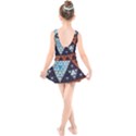 Fractal Triangle Geometric Abstract Pattern Kids  Skater Dress Swimsuit View2