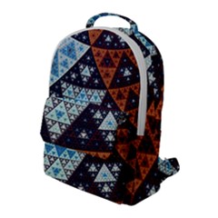 Fractal Triangle Geometric Abstract Pattern Flap Pocket Backpack (large)