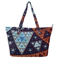 Fractal Triangle Geometric Abstract Pattern Full Print Shoulder Bag