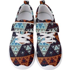 Fractal Triangle Geometric Abstract Pattern Men s Velcro Strap Shoes