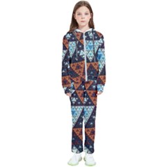 Fractal Triangle Geometric Abstract Pattern Kids  Tracksuit