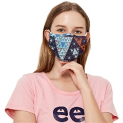 Fractal Triangle Geometric Abstract Pattern Fitted Cloth Face Mask (adult) by Cemarart