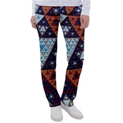 Fractal Triangle Geometric Abstract Pattern Women s Casual Pants