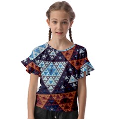 Fractal Triangle Geometric Abstract Pattern Kids  Cut Out Flutter Sleeves