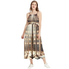 Standing Flutes Boho Sleeveless Summer Dress