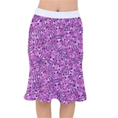 Kawaii Cyborg Cats Motif Random Pattern Short Mermaid Skirt