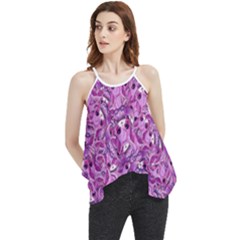 Kawaii Cyborg Cats Motif Random Pattern Flowy Camisole Tank Top