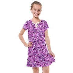 Kawaii Cyborg Cats Motif Random Pattern Kids  Cross Web Dress