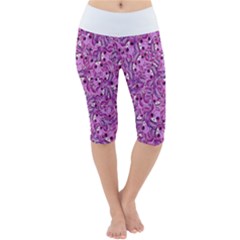 Kawaii Cyborg Cats Motif Random Pattern Lightweight Velour Cropped Yoga Leggings