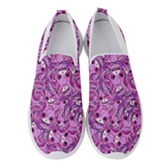 Kawaii Cyborg Cats Motif Random Pattern Women s Slip On Sneakers