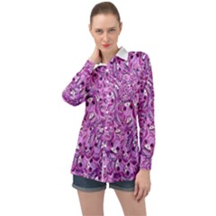 Kawaii Cyborg Cats Motif Random Pattern Long Sleeve Satin Shirt