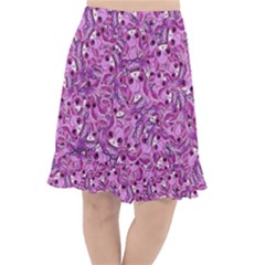 Kawaii Cyborg Cats Motif Random Pattern Fishtail Chiffon Skirt