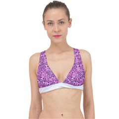 Kawaii Cyborg Cats Motif Random Pattern Classic Banded Bikini Top