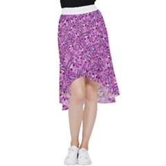 Kawaii Cyborg Cats Motif Random Pattern Frill Hi Low Chiffon Skirt