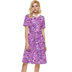 Kawaii Cyborg Cats Motif Random Pattern Button Top Knee Length Dress