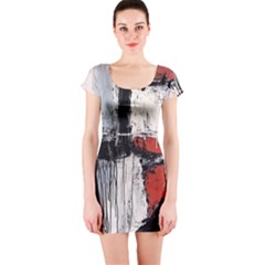 Abstract  Short Sleeve Bodycon Dress