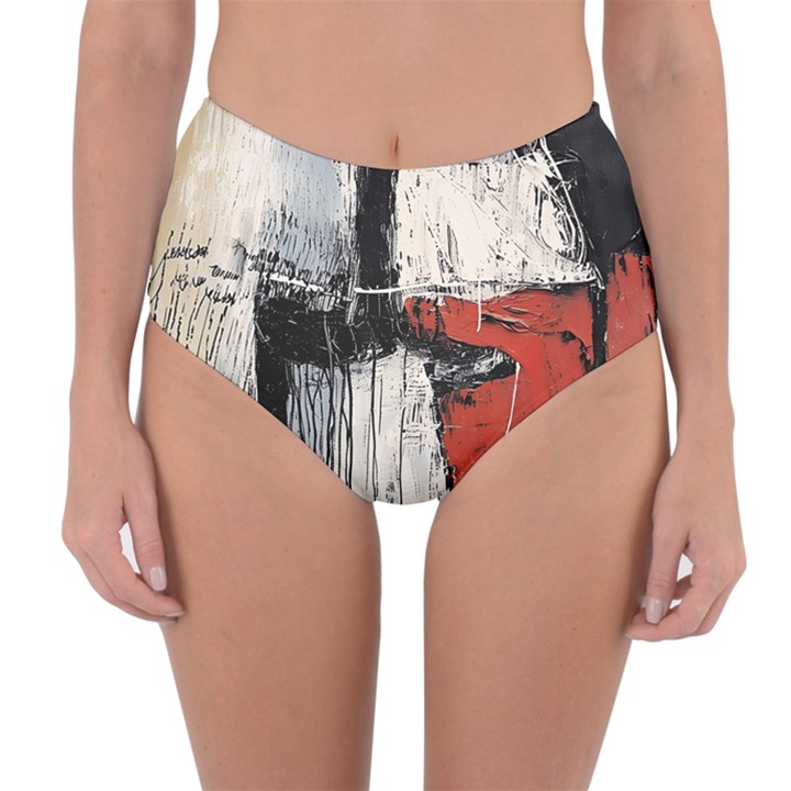 Abstract  Reversible High-Waist Bikini Bottoms