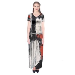 Abstract  Short Sleeve Maxi Dress