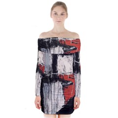 Abstract  Long Sleeve Off Shoulder Dress