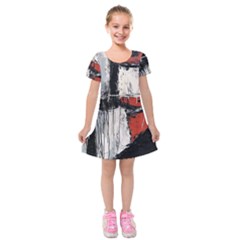 Abstract  Kids  Short Sleeve Velvet Dress